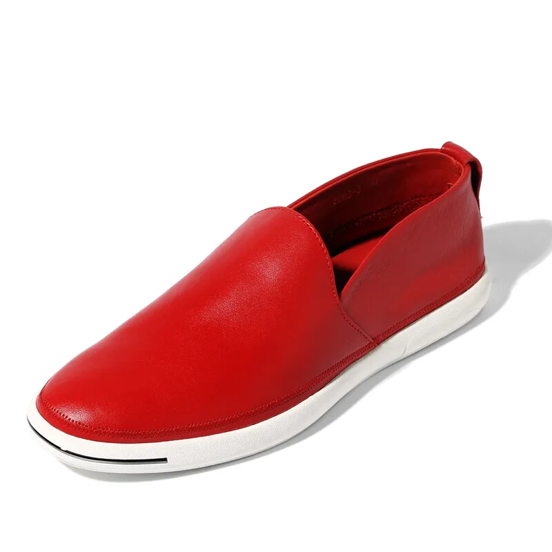 6 Colors Spring Summer Top Men's Casual Slip On Driving Car Lofers Business Man White Leather Shoes