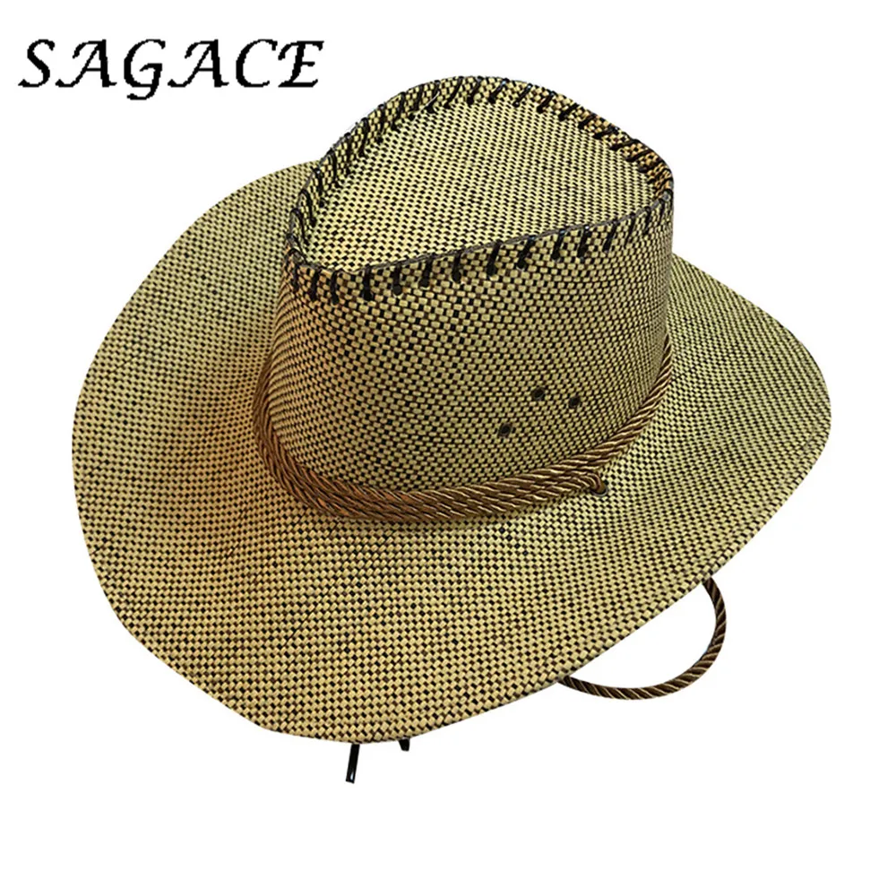 SAGACE шляпа Мужская охотничья ковбойская соломенная летняя женская унисекс