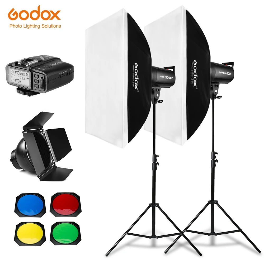 800Ws Godox SK400 II 2x400 Ws Фотостудия вспышка светильник ing, софтбокс, 280 см светильник стенд, сарай дверь, вспышка встроенные приемники