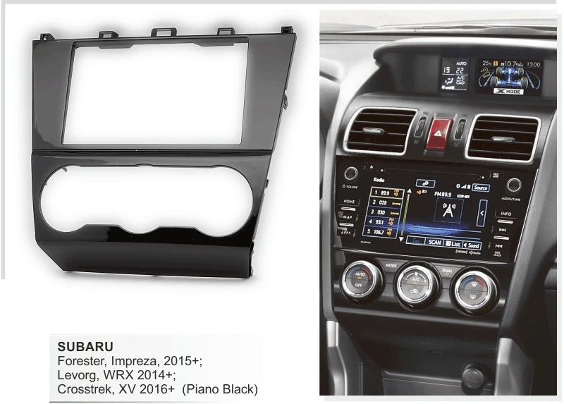 Facia для Subaru Forester Impreza+, Levorg, WRX, Crosstrek, XV+(фортепиано черный) Радио DVD стерео CD панель Dash Kit отделка