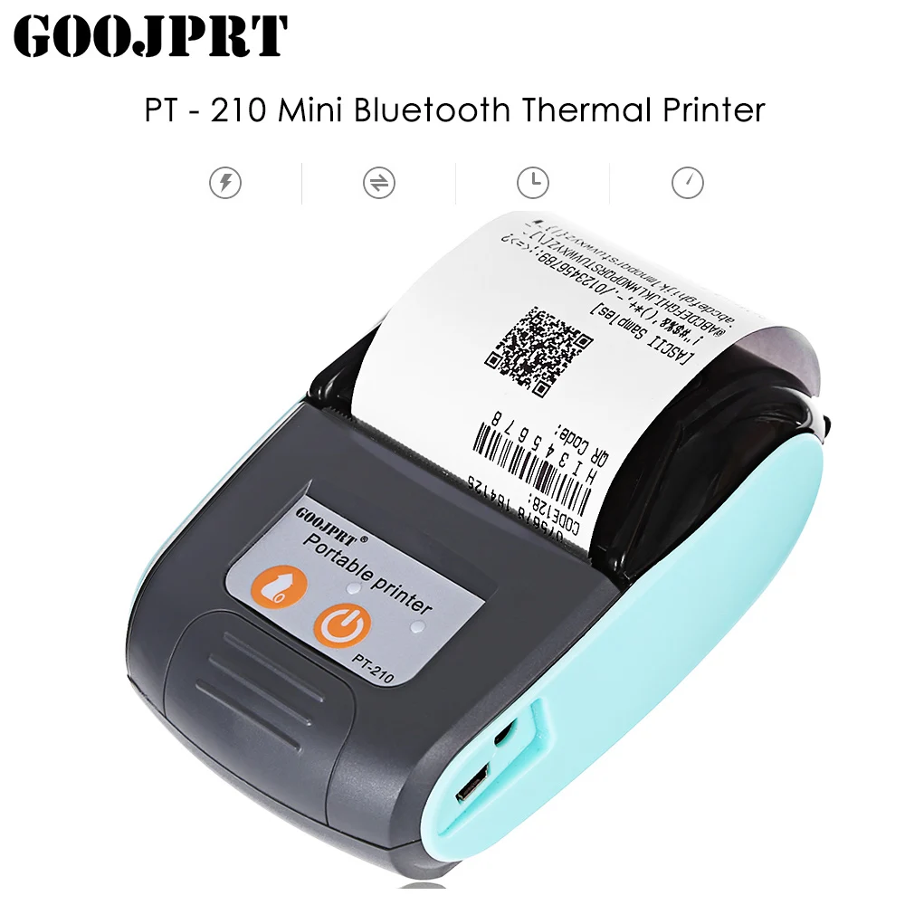 Новый GOOJPRT PT 210 58 мм Bluetooth термопринтер Портативный мини беспроводной чековый