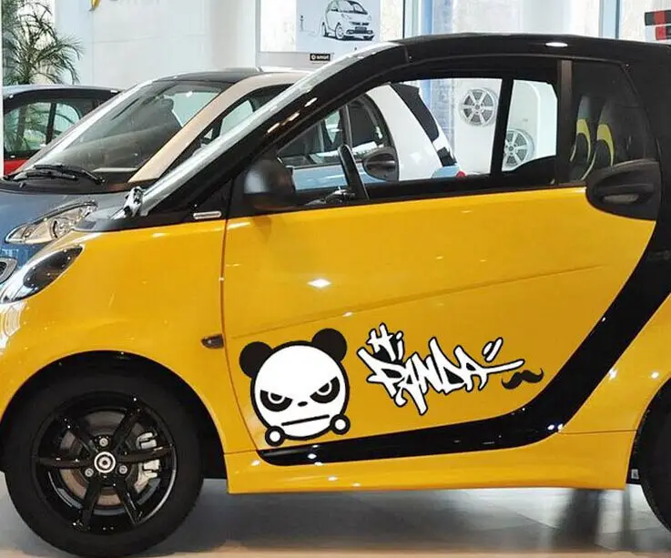 56*20cm Car Styling Funny Hi Panda Stickers Body Door Sticker and Decals Accessories For ford cruze mazda Hyundai buick |