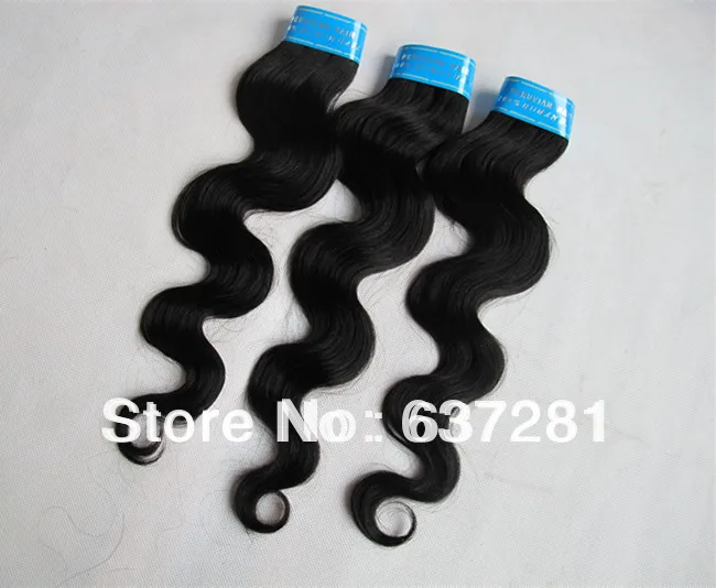 Sino Queen:Wholesale Price 10pcs/lot Peruvian Human Hair Extension Free Shipping Fashion Body Wave 8-28&quot Natural Black#1b 50g/pc |