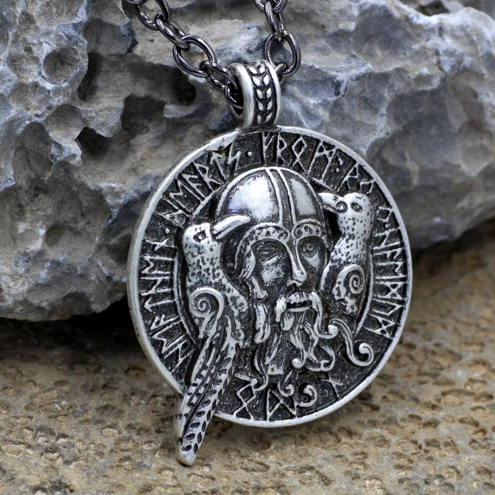 Youe shone Men odin с воронами подвеска символикой викингов амулет кулон вороном норсе