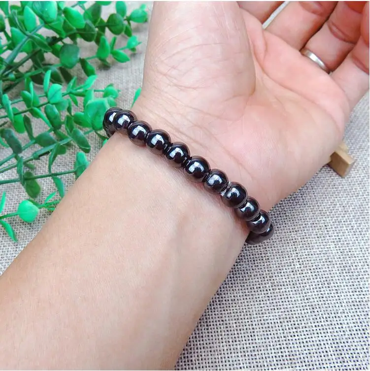 Weight Loss Magnetic Hematite Round Beads Stretch Bracelet Health Care Therapy 6mm Anti-Fatigue Slimming B3032 | Украшения и