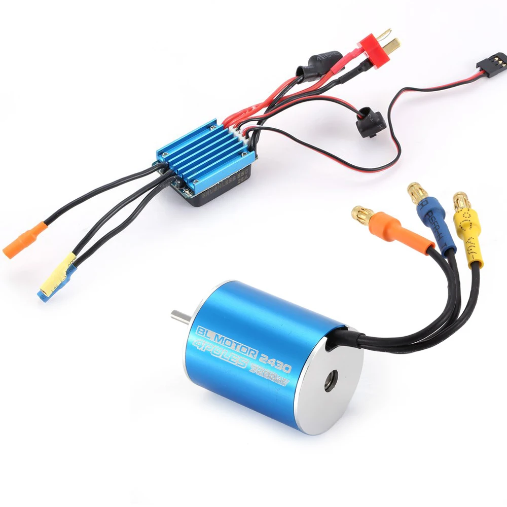 Бессенсорный бесщеточный двигатель RC 2430 7200KV с 25 А бесщеточным ESC электрический