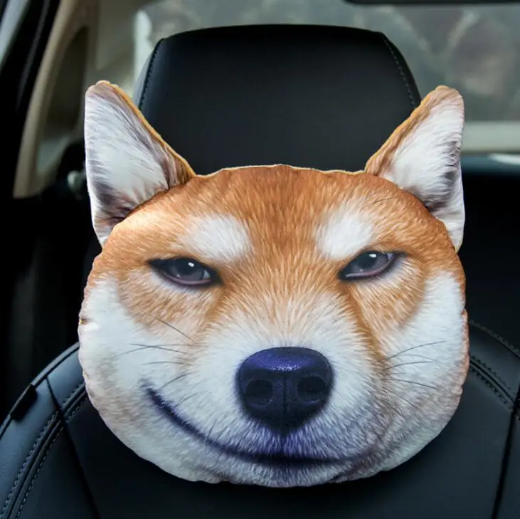 Новые Креативные 3D принтованные собачьи питомцы Dace Автомобильная подушка на подголовник подушка на сиденье с активированным углем принадлежности для шеи Автомобильная декоративная подушка