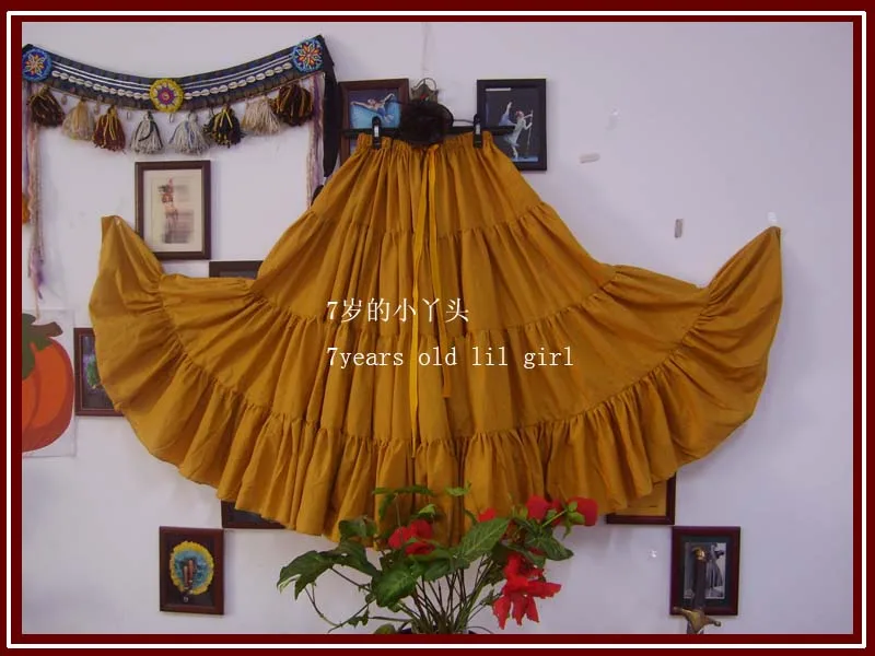 

4Tiered 20Yards100%Cotton Tribal Belly Dance Skirt EM14