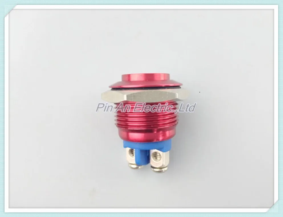 16mm red metal button waterproof anti rust point moving switch high head self reset Zinc Oxide alloy screw pin | Обустройство дома