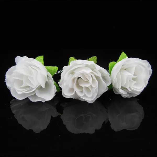 

100 Pcs 2015 NEW Free Shipping Bridal Floral White Flower Bun Prom Wedding Lot Hair Pins Hair Clips Headband