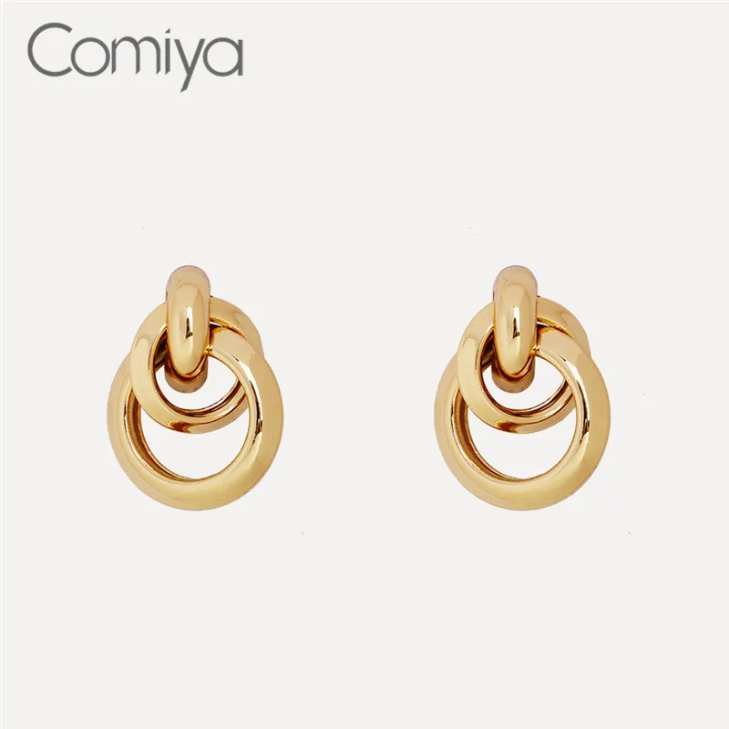 Женские серьги Comiya Aliexpress золотистые из цинкового сплава в Корейском стиле