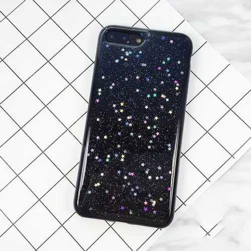 Прозрачный Мягкий ТПУ чехол для телефона LOVECOM для iPhone 11 Pro Max XR XS Max 6 6S 7 8 Plus блестящая задняя крышка - Цвет: Black
