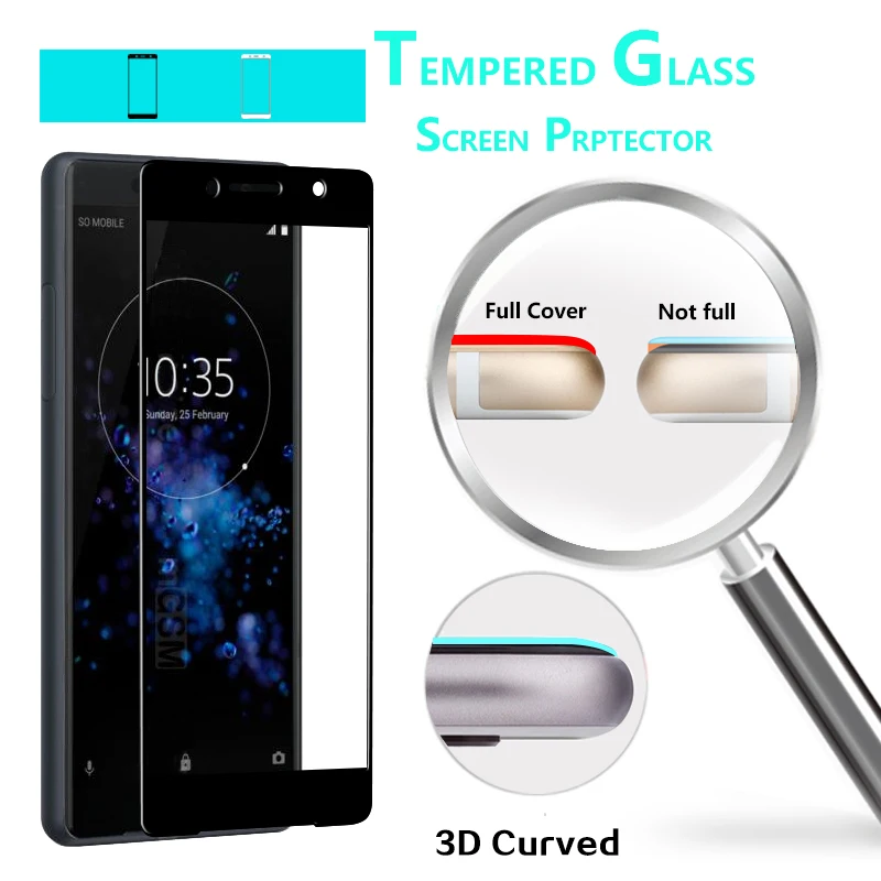 3D изогнутый край Полное покрытие стеклянная пленка для SONY Xperia XZ2 compact H8314