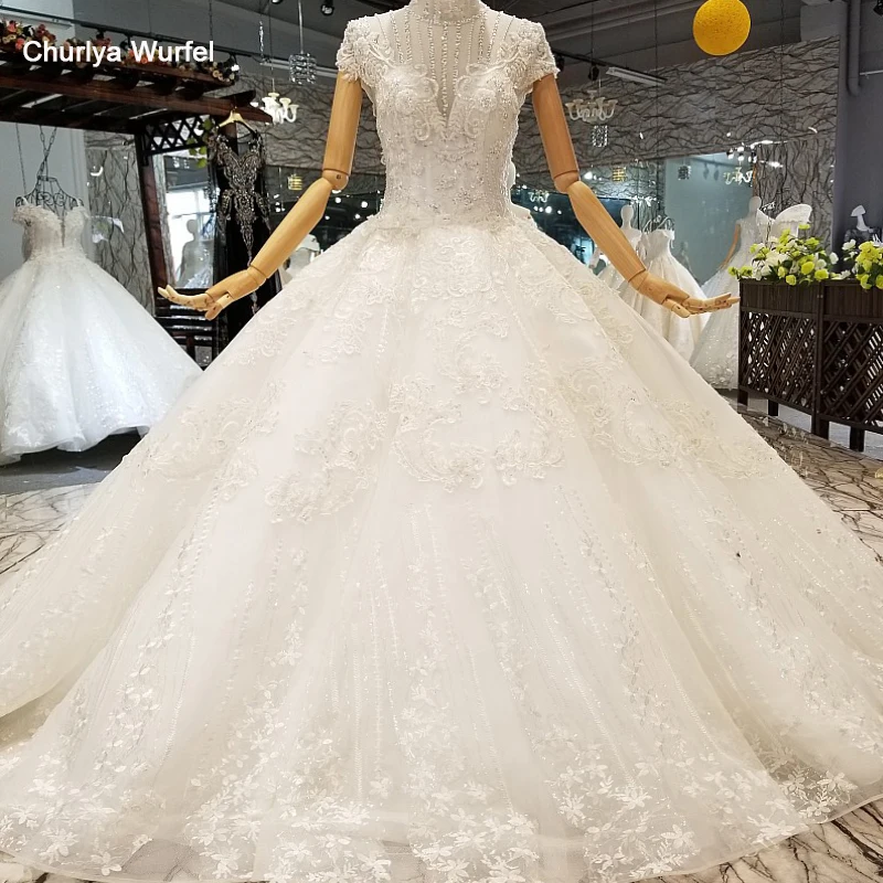 LS812401 с коротким шлейфом простое свадебное платье 2018 специальное высоким воротом