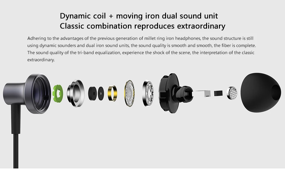Оригинальные Xiao mi Hybrid Pro 2 Наушники mi In-Ear наушники 2 с двумя драйверами гибридная технология проводное управление с mi c