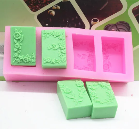 

Silicone soap mold love flower mold ,4 holes