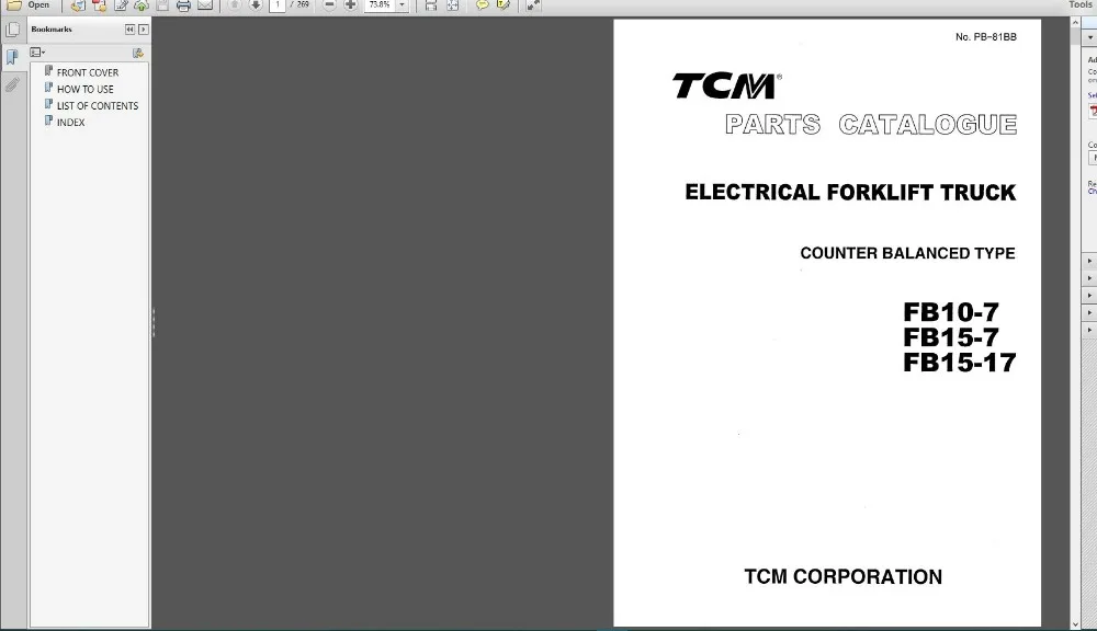 Каталог запчастей для вилочных погрузчиков TCM 2019