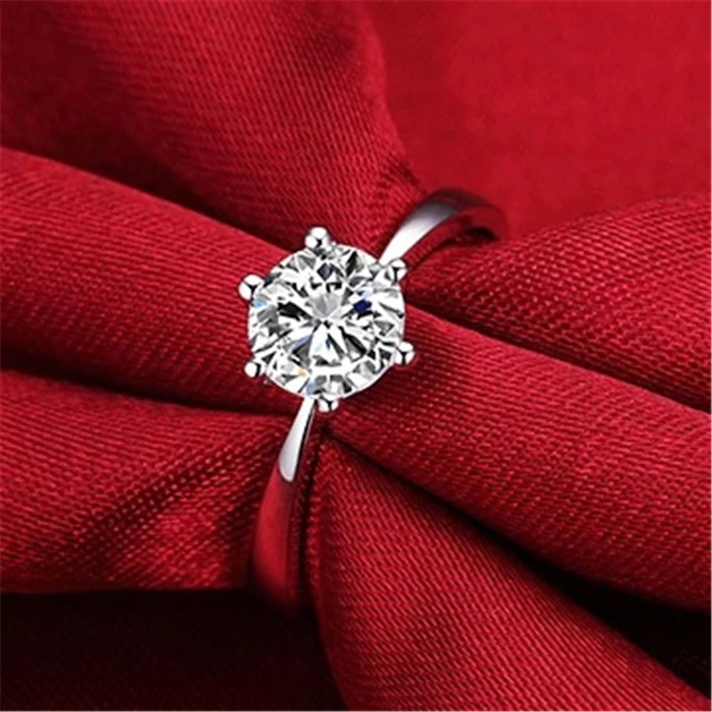 

Elegant White Cut Zircon Ring For Women Gift Luxury Princess Ring Wedding Engagement Jewelry Ladies Accessories Anillos L4N349