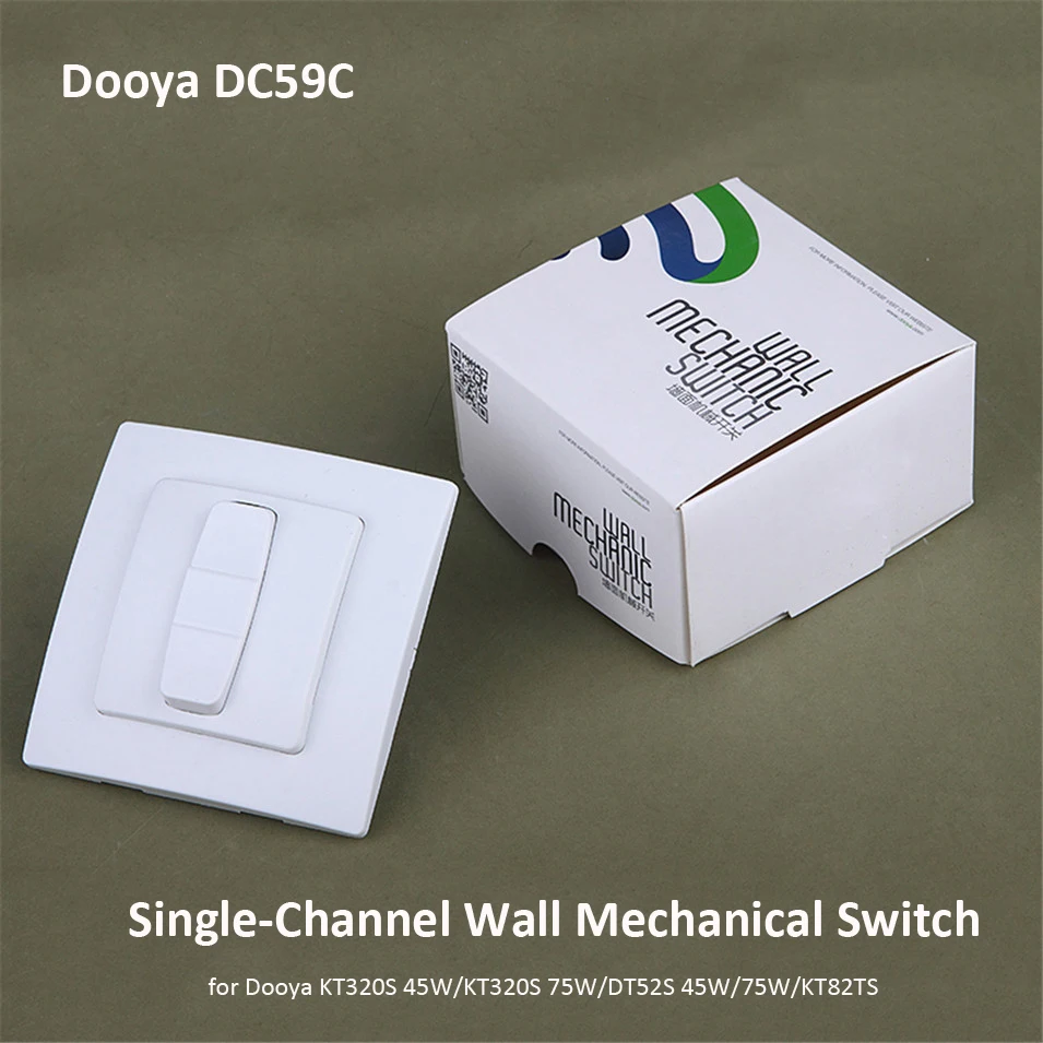 

Оригинальный одноканальный настенный механический переключатель Dooya DC59C, работает с 4-проводными двигателями Dooya KT320S 45/75 Вт, DT52S 45/75 Вт, KT82TS