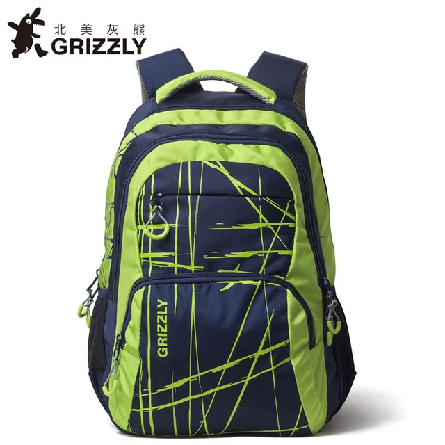 Мужской рюкзак GRIZZLY повседневные Рюкзаки для подростков мальчиков школьные сумки многофункциональные водонепроницаемые дорожные сумки большой емкости - Цвет: 9