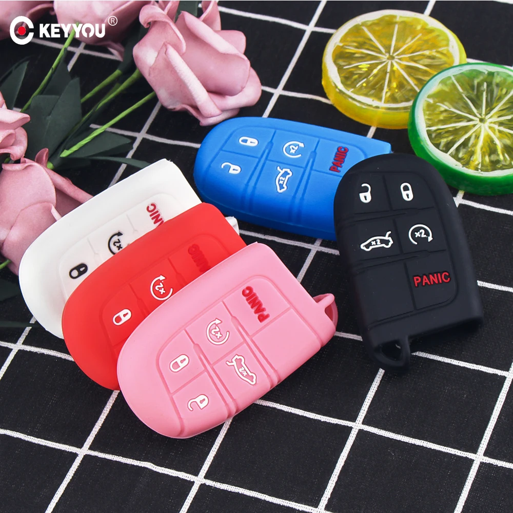 Чехол KEYYOU для Jeep Grand Cherokee Dodge JCUV Дротика Journey Chrysler 300C Fiat 5 резиновый пульт