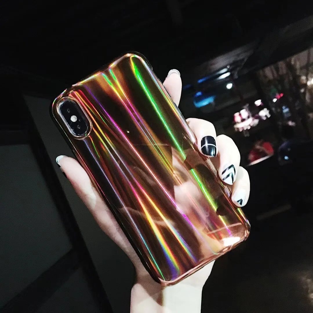 Для Samsung galaxy A6 7 8 9 Plus 2018 Laser Aurora мобильный чехол A30 50 70 глянцевый полностью мягкий