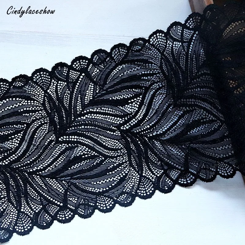 Эластичная тянущаяся кружевная ткань с листьями ширина 16 5 см|elastic stretch lace trim|lace