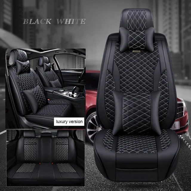 White with Pillows Универсальное автокресло кожаный чехол для Renault megane 2 джип Ренегат Гольф 4 passat b5 поло honda civic авто аксессуары stylin - Название цвета: White with Pillows