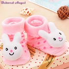 Детские носки 0-18 м, хлопок, мультяшный 3D Рисунок, подошвы для новорожденных, сапоги, тапочки для мальчиков и девочек, детская противоскользящая напольная одежда