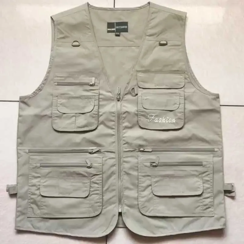 Travel Vest for Men Large Size Waistcoat Sleeveless Multi Big Pocket Military Army Style Tactical Man Clothes | Мужская одежда