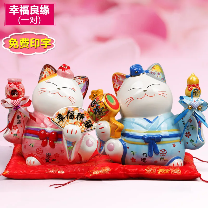 Семейной пары выбор 1 Lucky Cat украшения свадебные подарки Свадебный декор