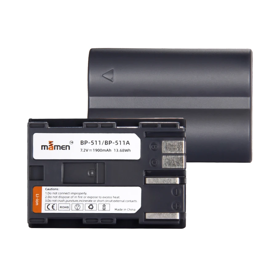 Mamen 1900 мА/ч, BP-511 BP511 BP 511 BP-511A цифровой Батарея для Canon G6 G5 G3 G2 G1 EOS 300D 50D 40D 30D 20D 5D MV300i Камера