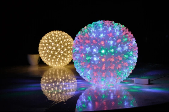 Новинка, 3D светодиодный светильник Sakura Ball AC220V с европейской вилкой, вечерние светильники для бара, праздничного сада, Рождества, праздничного украшения, диаметр 12 см, 21 см