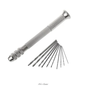 10 шт. микро HSS спиральные сверла для ювелирных изделий часы хобби ручной инструмент + поворотная головка шпилька