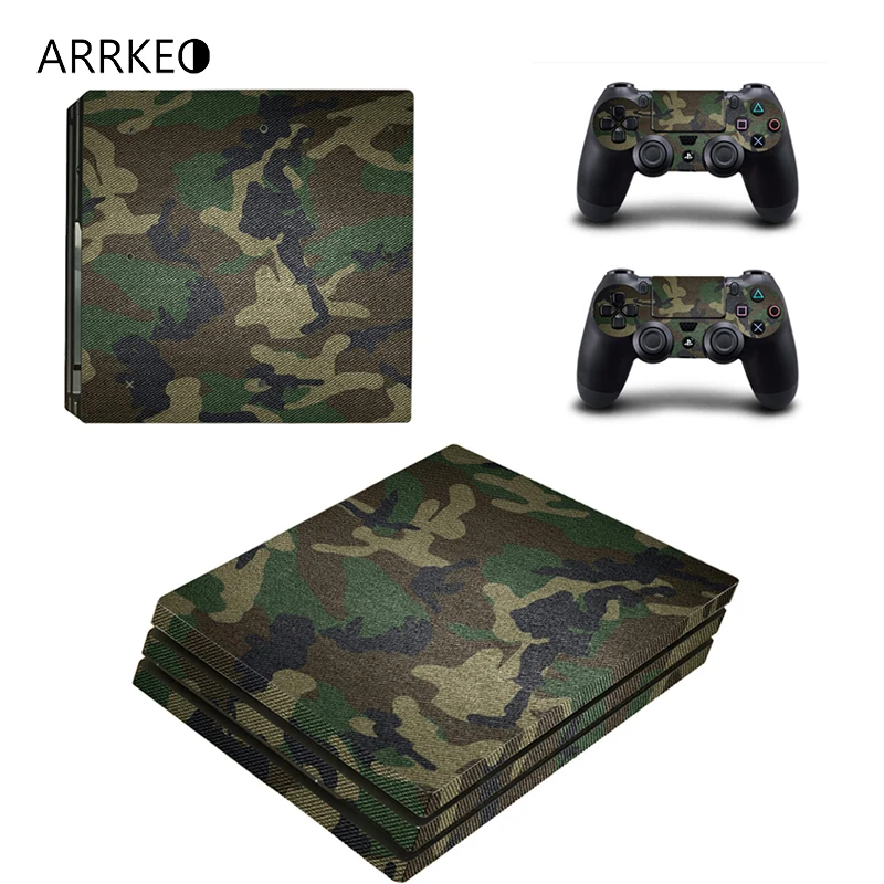 ARRKEO армейский камуфляж виниловая наклейка PS4 Pro кожи Стикеры для sony Игровые