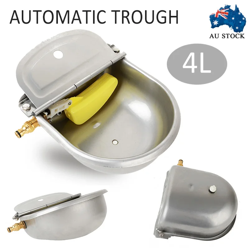 4L Automatic Water Trough Stainless Steel Sheep Dog Chicken Cow Auto Fill Bowl Feeding Watering Supplies 2 Styles MAYITR | Дом и сад