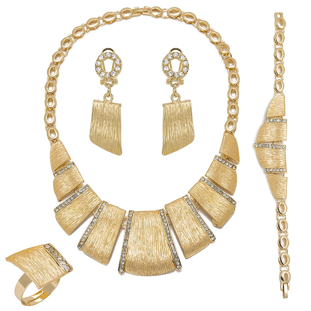 BAUS 2017 оптовая продажа изысканный ювелирный набор в Дубае роскошный золотой цвет