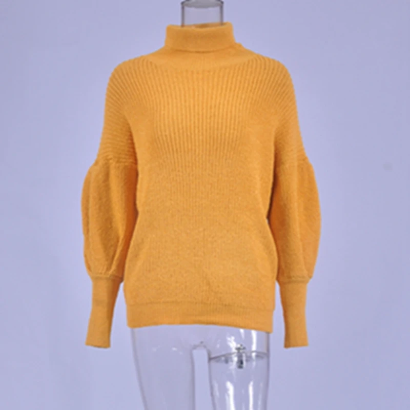 Женский свитер с воротником под горло повседневный винтажный пуловер