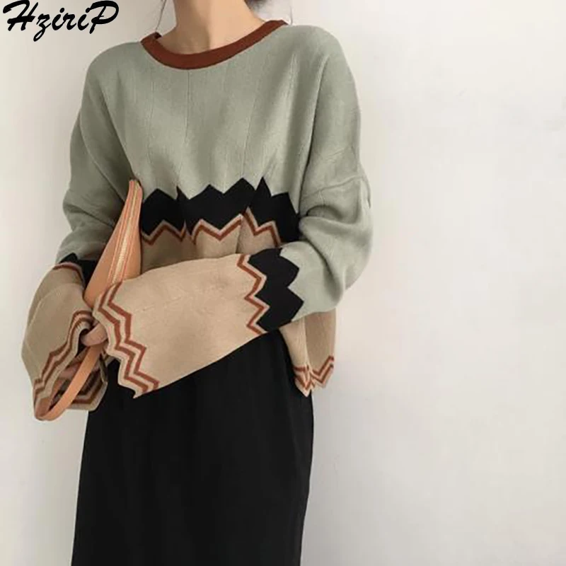 Hzirip 2018 новые хлопковые женские зимние осенние свитера с круглым вырезом