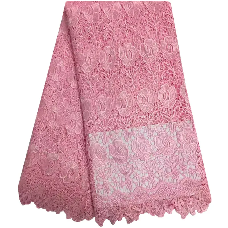 

High Quality African Cord Lace Latest Guipure Lace Fabric With Flower Embroidered Mesh Lace Fabric For Wedding Party Dress426B