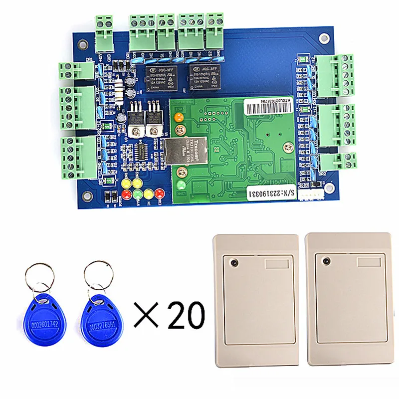 SZBestWell 2 шт. кардридер+ 20 шт. RFID карта+ бесплатное английское программное обеспечение+ TCPIP две двери Система контроля доступа - Цвет: L02 with 101 kit