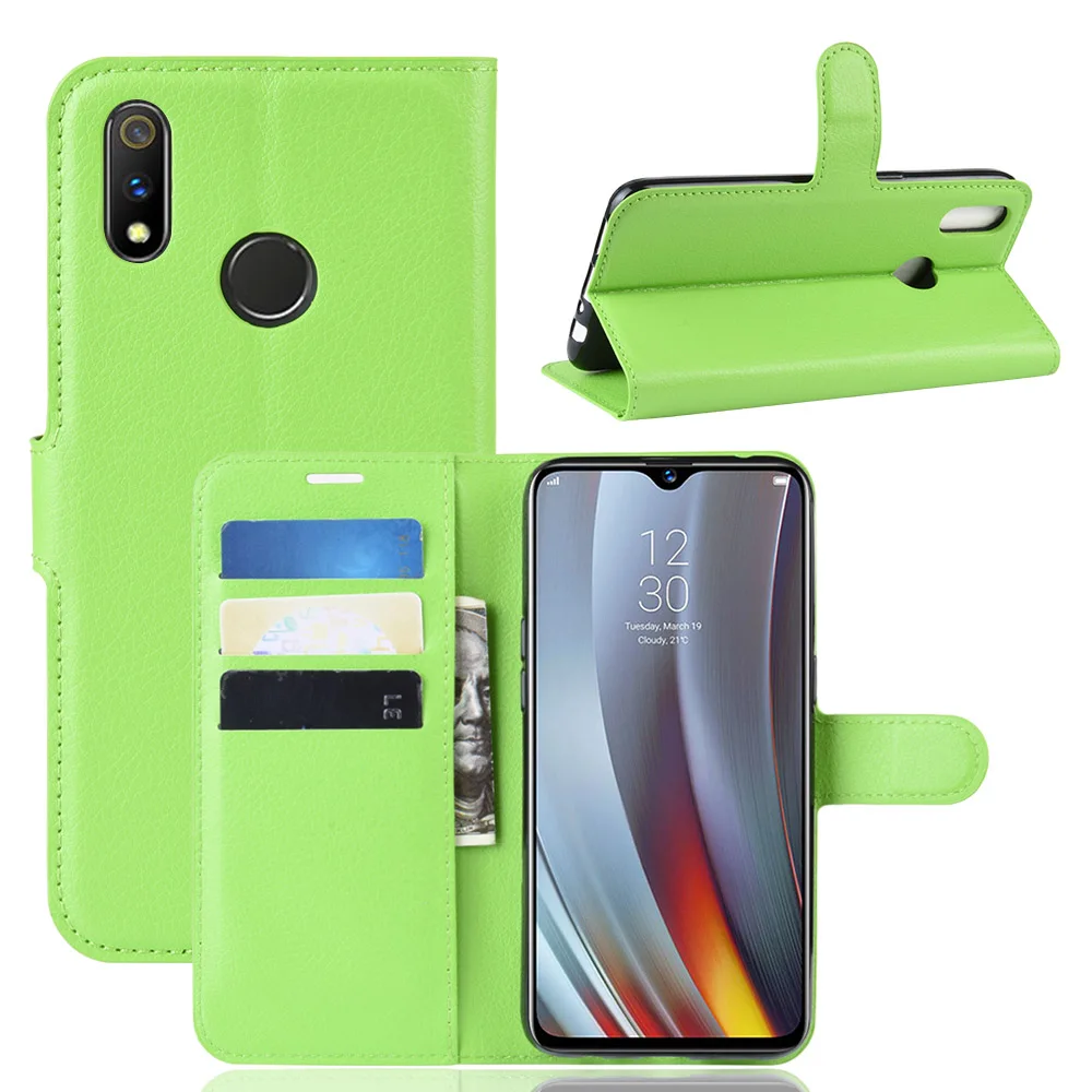 Чехол для мобильного телефона OPPO Realme3 Realme 3 Pro Realme C2, роскошный защитный флип-чехол для телефона, кожаный чехол-кошелек