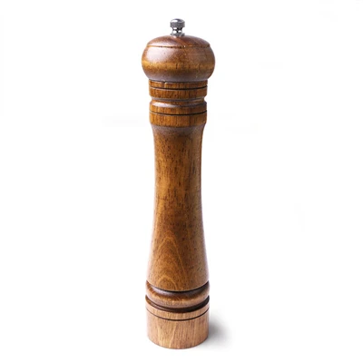 10 inch Black Деревянная мельница для соли и перца, шейкеры, деревянные мельницы для перца, ручные мельницы для трав с регулируемой керамической кухонной фурнитурой - Цвет: 10 inch Black