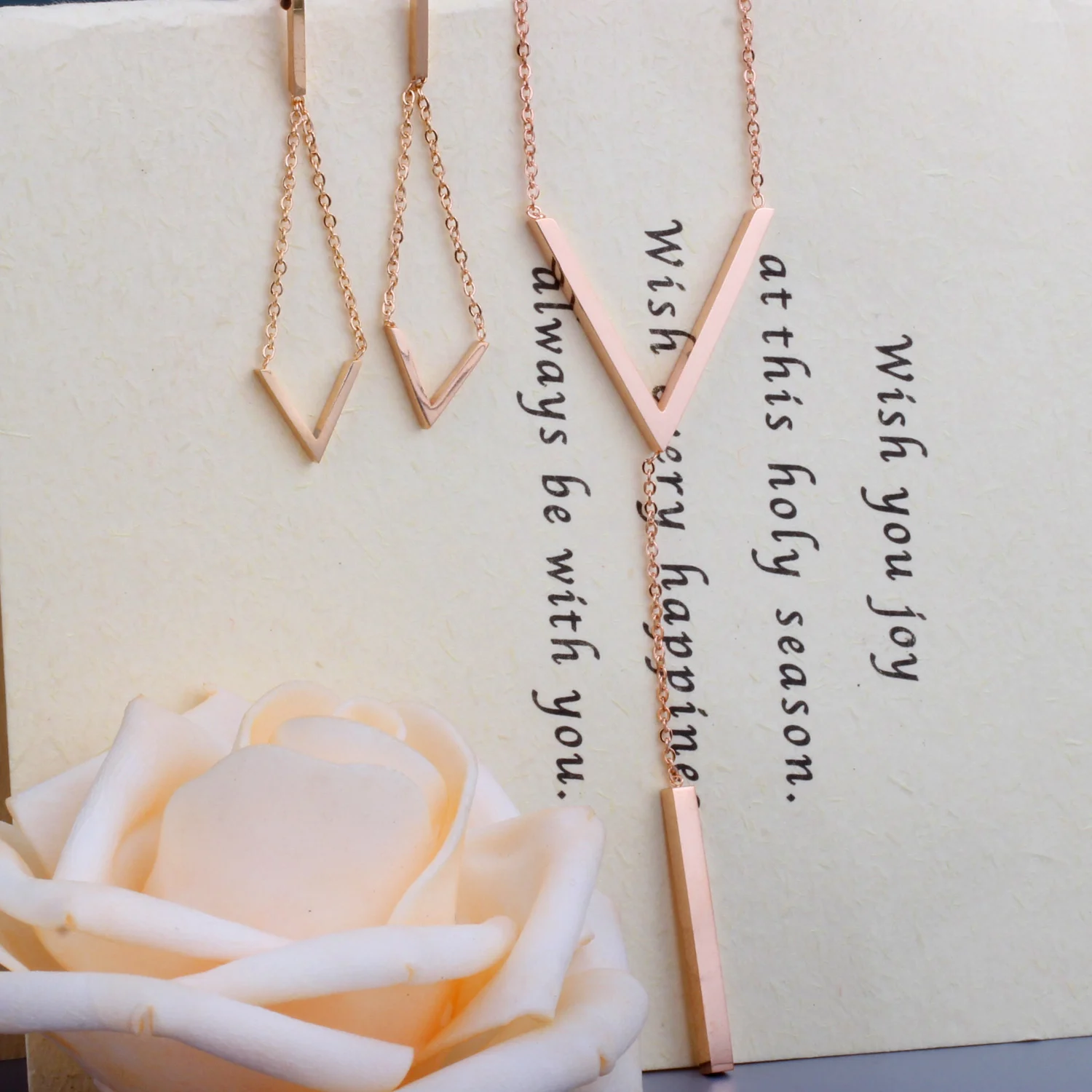 Комплект из колье и серёг нержавеющей стали | Украшения аксессуары