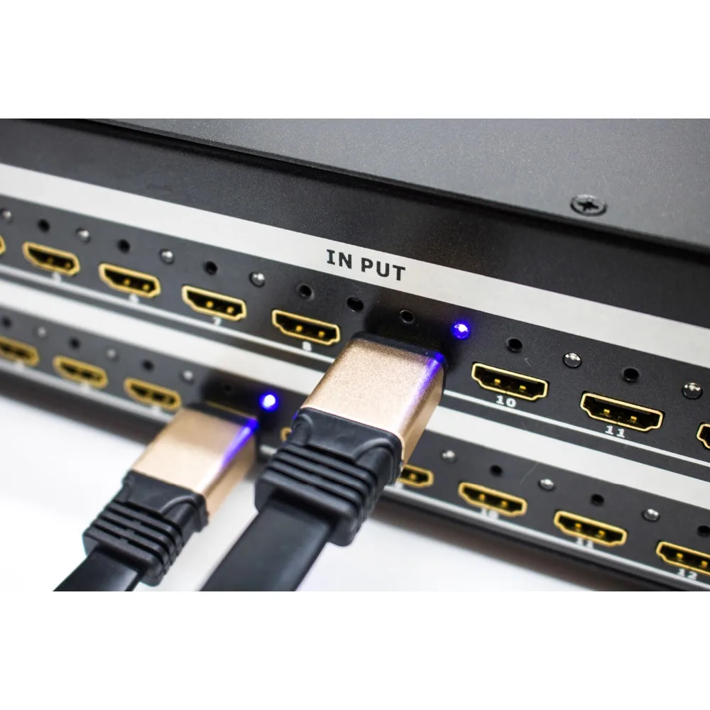 Исиви 4х4 матричный HDMI-переключатель со 4 входами и выходами на всех каналах, поддерживающий 4Kx2K@30Гц, 1080P3D@60Гц, HDCP 1.4, Blue-ray EDID включен.