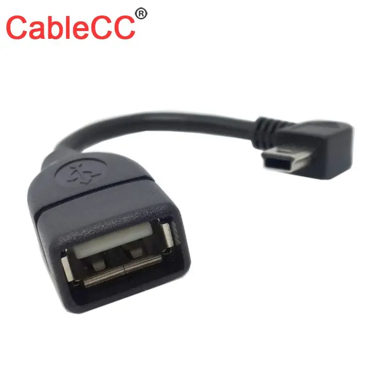 

Cablecc USB2.0 A Female to Mini USB-B 5Pin Male Right Angled 90 degree OTG Host cable