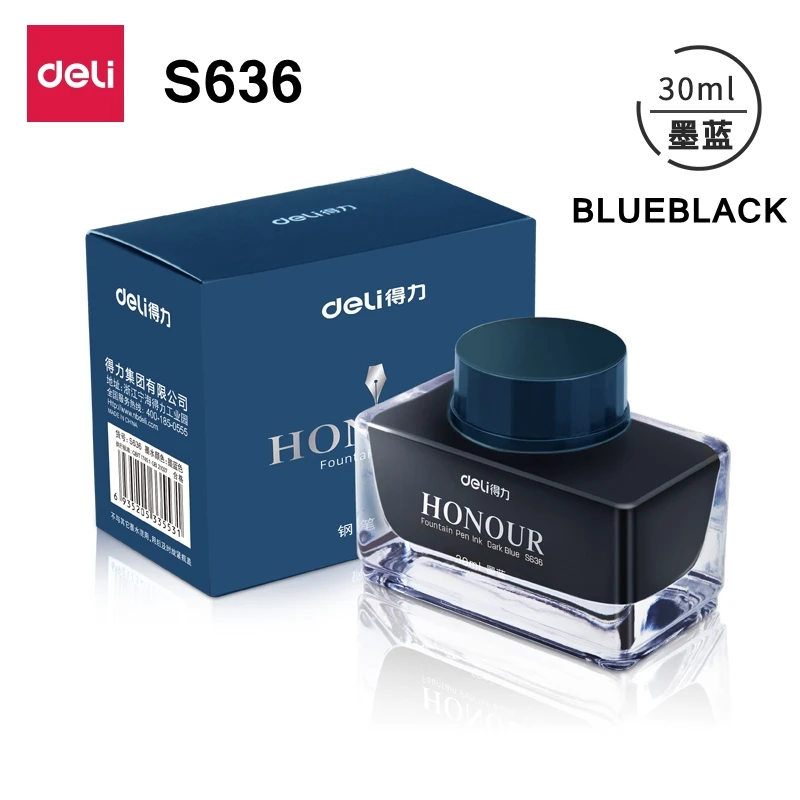 Перьевая ручка Deli s636 s635 чернила для бутылки 30 мл 50 черные и синие красные темно