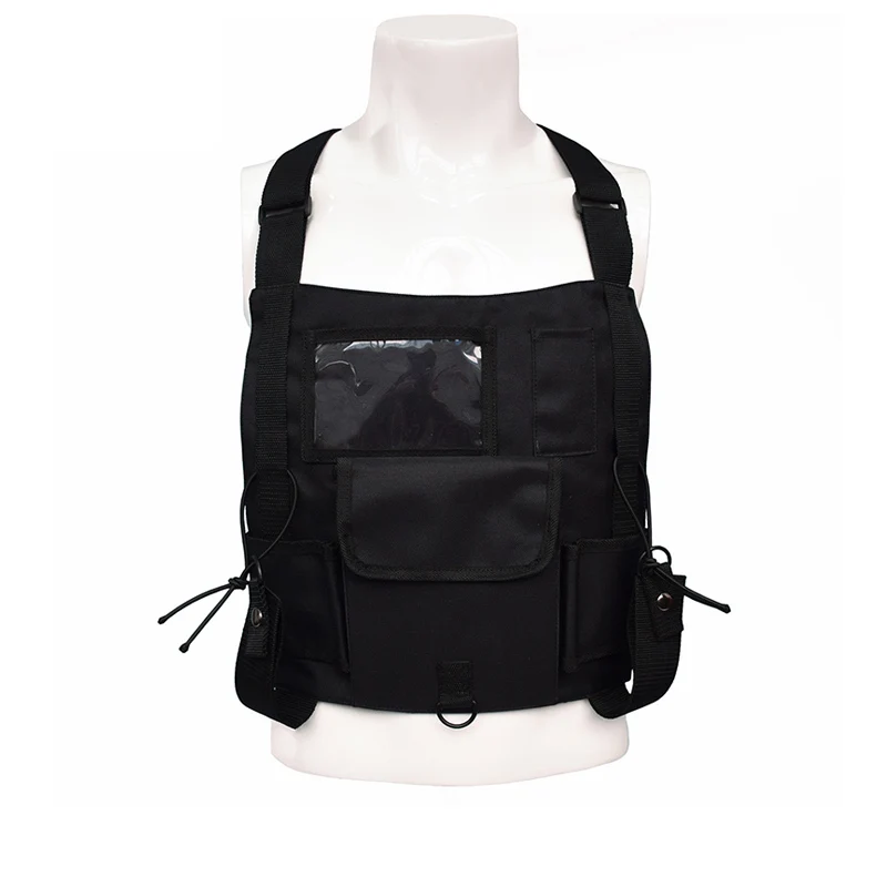 

Functional Tactical Vest Molle Black Military Chest Bag Tactical Bag Waist Chest Rig walkie talkie radio Bag Kanye Waist Bags
