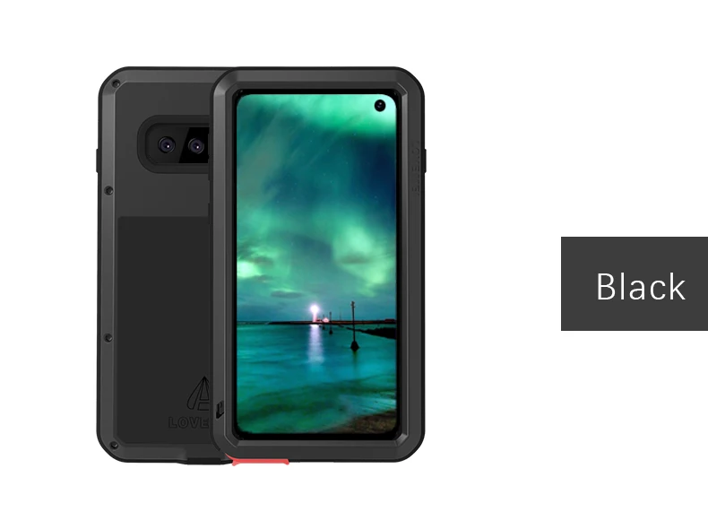 Черный Love Mei металлический чехол для samsung Galaxy S10 Plus S10E S10 5G Защитный противоударный чехол для samsung S10 5G Plus - Цвет: Черный