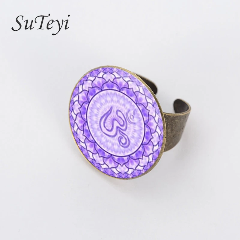 Кольцо женское Винтажное с подвеской в виде цветка мандалы | Украшения и